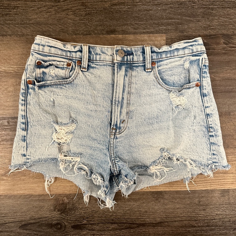 Abercrombie High Rise Mom Denim Shorts